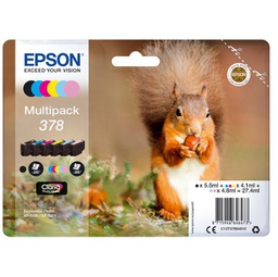 [EPST37884010] CONF. 6 CARTUCCE INK MULTIPACK 1 PER COLORE 378 SCOIATTOLO