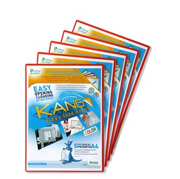 [92161] Confezione 5 tasche a L con retro magnetico f.to A4 rosso Djois