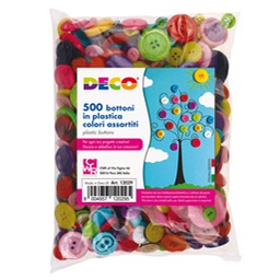 [86081] Confezione 650 bottoni in plastica colori assortiti DECO