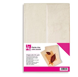 [86068] Confezione da 10 fogli carta riso 50x70cm colori assortiti CWR