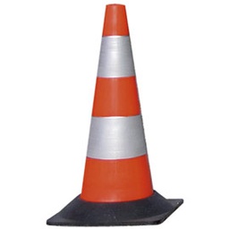 [77374] CONO SEGNALETICO RIFRANGENTE H50cm BIANCO/ROSSO