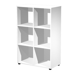 [82935] Contenitore a 6 caselle a giorno 80x40xH121,6cm Bianco - Maxi Rainbow