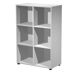 [82936] Contenitore a 6 caselle a giorno 80x40xH121,6cm Grigio - Maxi Rainbow