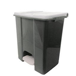 [97421] Contenitore mobile a pedale in plastica riciclata Ecoconti 60lt grigio bianco