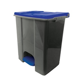 [97423] Contenitore mobile a pedale in plastica riciclata Ecoconti 60lt grigio e blu