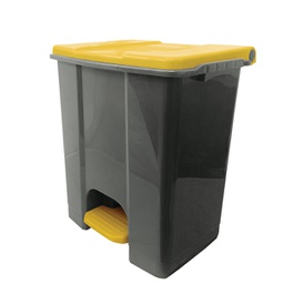 [97424] Contenitore mobile a pedale in plastica riciclata Ecoconti 60lt grigio e giallo