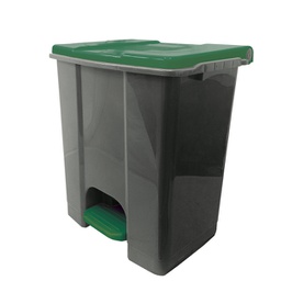 [97426] Contenitore mobile a pedale in plastica riciclata Ecoconti 60lt grigio e verde