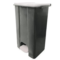 [97428] Contenitore mobile a pedale in plastica riciclata Ecoconti 80lt grigio e bianco