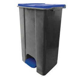 [97430] Contenitore mobile a pedale in plastica riciclata Ecoconti 80lt grigio e blu