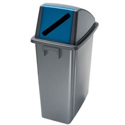 [76495] CONTENITORE Office 60Lt + COPERCHIO BLU con FERITOIA per CARTA