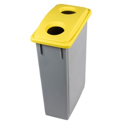 [86559] Contenitore Office 90Lt + Coperchio giallo per Bottiglie e Lattine