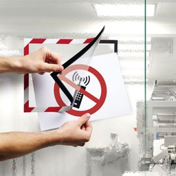 [71799] Cornice adesiva Duraframe® Security A4 21x29,7cm rosso-bianco DURABLE