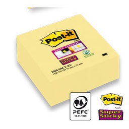 [74009] CUBO 270 foglietti Post-it  Super Sticky Giallo Canary 76x76mm 2028-SSCY-EU