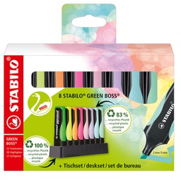 [92825] Deskset 8 evidenziatori STABILOÂ® GREEN BOSSÂ® 83recycled