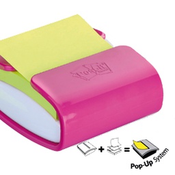 [80055] DISPENSER PRO fucsia +1 Post-it  Super Sticky Z-Notes fuxia 76x76mm