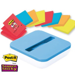 [74013] DISPENSER VAL +8 ricarche Post-it  Super Sticky Z-Notes colori ass. 76x76mm