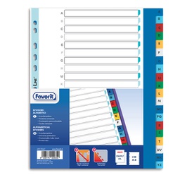 [89345] Divisori alfabetici PP A4maxi 20 tacche col. Ass. Favorit