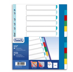 [89341] Divisori neturi PP A4maxi 12 tacche col. Ass. Favorit