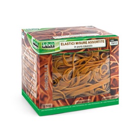 [57980] ELASTICO IN CAUCCIU' MISURA ASSORT. SCATOLA 500G
