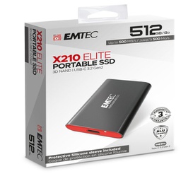 [EMTD512GX210] Emtec X210 External 512G con Cover protettiva in silicone
