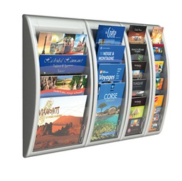 [83300] Espositore da parete 4 Tasche A4-orizzontali GrigioQuick Fit System