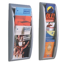 [57623] ESPOSITORE DA PARETE A 5 TASCHE A5 GRIGIO QUICK FIT SYSTEM