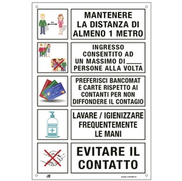[90441] Etichetta 20x30cm con disposizioni comportamentali generali