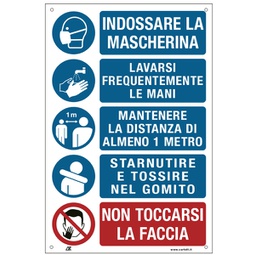 [90440] Etichetta 20x30cm con disposizioni igieniche generali
