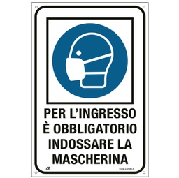 [90438] Etichetta 20x30cm ''OBBLIGO USO MASCHERINA''