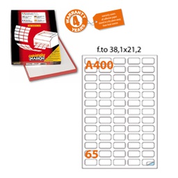 [32443] Etichetta adesiva A/400 bianca 100fg A4 38,1x21,2mm (65eti/fg Markin