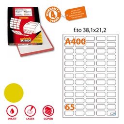 [50804] Etichetta adesiva A/400 oro 100fg A4 laser 38,1x21,2mm (65et/fg) Markin
