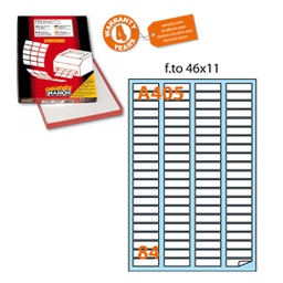 [32444] Etichetta adesiva A/405 bianca 100fg A4 46X11,1mm (84eti/fg) Markin