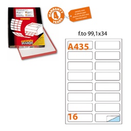 [32451] Etichetta adesiva A/435 bianca 100fg A4 99,1x34mm (16eti/fg) Markin