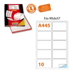[32453] Etichetta adesiva A/445 bianca 100fg A4 99,6x57mm (10eti/fg Markin