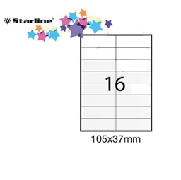 [STL3028] Etichetta adesiva bianca 100fg A4 105x37mm (16et/fg STARLINE