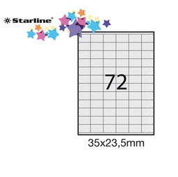 [STL3017] Etichetta adesiva bianca 100fg A4 35x23,5mm (72et/fg STARLINE