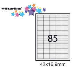 [STL3047] Etichetta adesiva bianca 100fg A4 42x16,9mm (85et/fg STARLINE