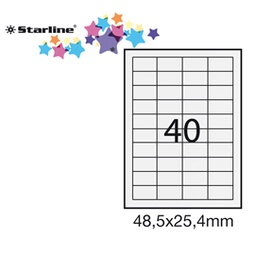 [STL3050] Etichetta adesiva bianca 100fg A4 48,5x25,4mm (40et/fg STARLINE