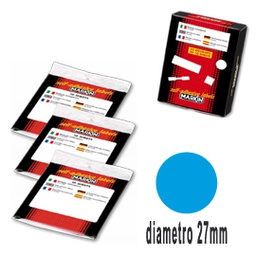[36387] Etichetta adesiva blu tonda D27mm (10fogli x 20etichette Markin