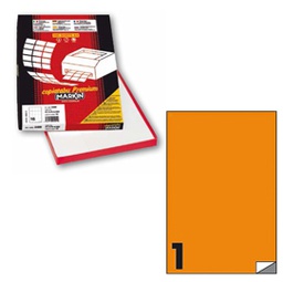 [80169] Etichetta adesiva C/503 arancio fluo 100fg A4 210x297mm (1et/fg) Markin