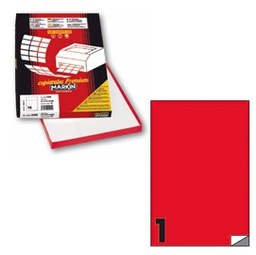 [80171] Etichetta adesiva C/503 rosso fluo 100fg A4 210x297mm (1et/fg) Markin