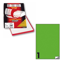[80170] Etichetta adesiva C/503 verde fluo 100fg A4 210x297mm (1et/fg Markin