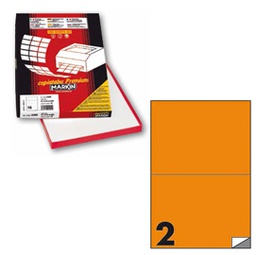 [80173] Etichetta adesiva C/509 arancio fluo 100fg A4 210x148,5mm (2et/fg) Markin