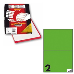 [80174] Etichetta adesiva C/509 verde fluo 100fg A4 210x148,5mm (2et/fg Markin