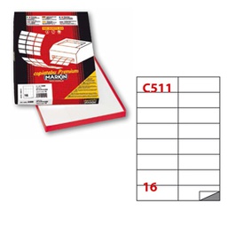 [31156] Etichetta adesiva C/511 bianca 100fg A4 105x37,12mm (16et/fg) Markin