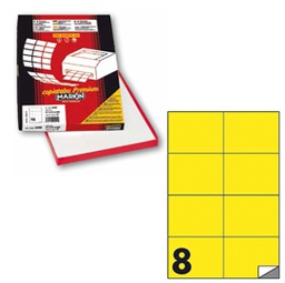 [80176] Etichetta adesiva C/512 giallo fluo 100fg A4 105x74,25mm (8et/fg Markin