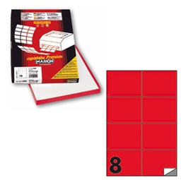[80179] Etichetta adesiva C/512 rosso fluo 100fg A4 105x74,25mm (8et/fg Markin