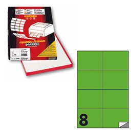 [80178] Etichetta adesiva C/512 verde fluo 100fg A4 105x74,25mm (8et/fg) Markin