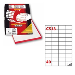 [31150] Etichetta adesiva C/513 bianca 100fg A4 52,5x29,7mm (40et/fg) Markin