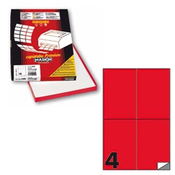 [80183] Etichetta adesiva C/519 rosso fluo 100fg A4 105x148,5mm (4et/fg) Markin